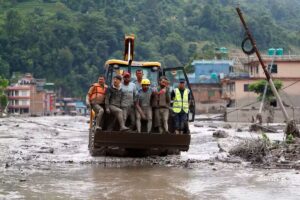 bulldozer rescue Nepal floods