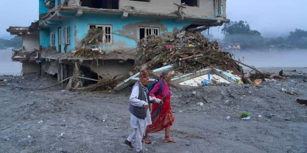 old people Nepal floods